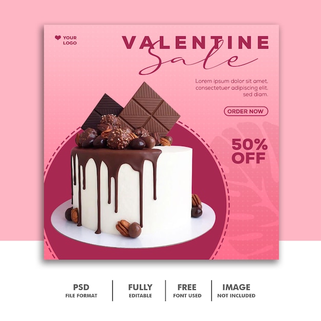 Valentine sale banner template Premium Psd