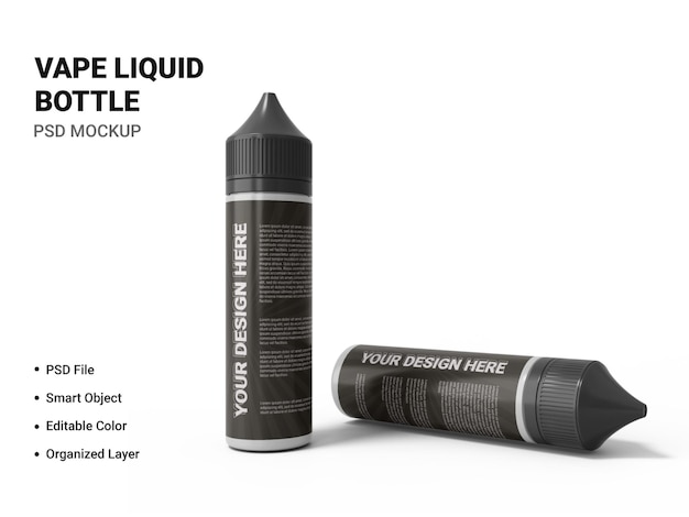 Premium PSD | Vape liquid bottle mockup design isolated