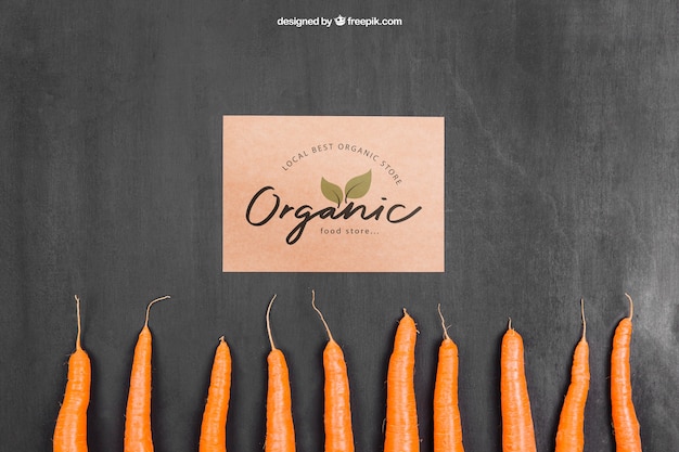 Download Vegetables mockup with cardboard and carrots PSD file ...