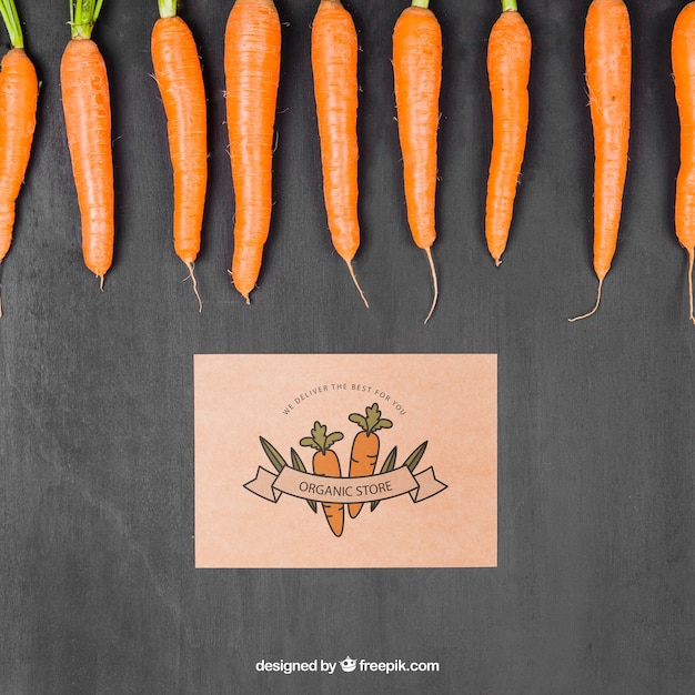 Download Vegetables mockup with carrots | Free PSD File