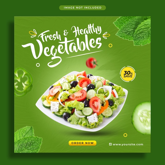 Vegetables social media promotion banner and instagram post design template Premium Psd