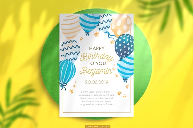 Download Free PSD | Vertical birthday card mockup