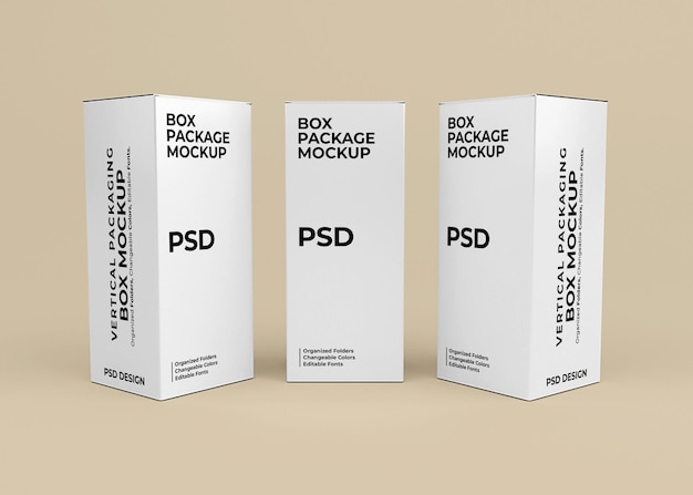 Download Premium PSD | Vertical box mockup design for product packaging