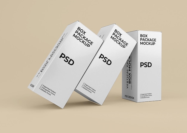 Download Premium PSD | Vertical box mockup design for product packaging