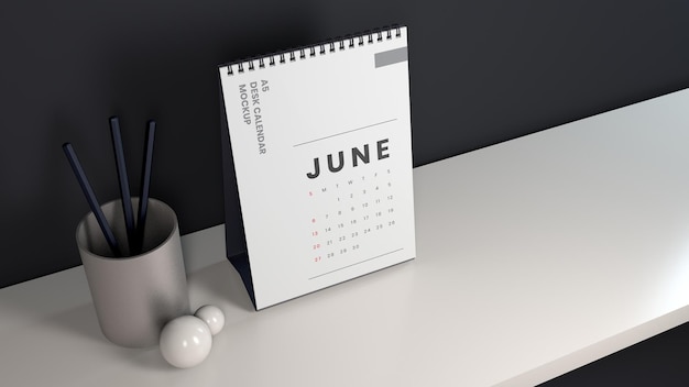 Premium Psd Vertical Desk Calendar Mockup