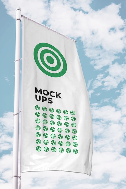 Download Premium PSD | Vertical flag mockup