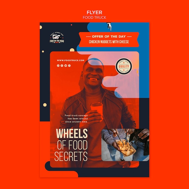 Download Free PSD | Vertical flyer template for food truck business