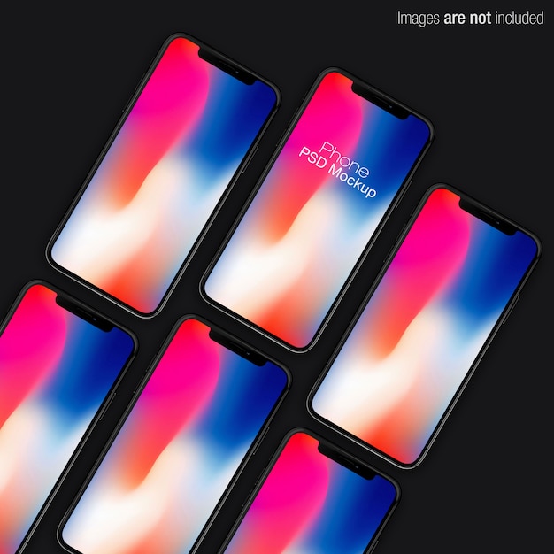 Download Vertical iphone x psd mockup collection scene | Premium PSD File