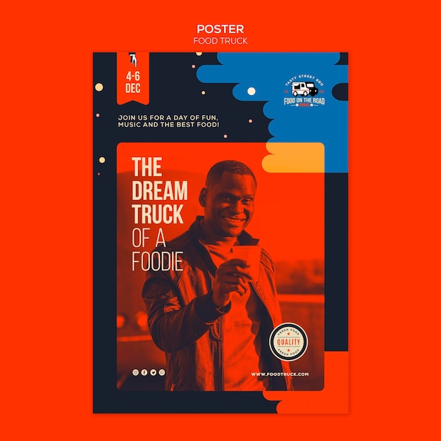 Download Free PSD | Vertical poster template for food truck business