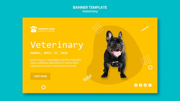 Free PSD | Veterinary banner template concept