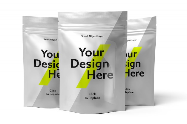 Download View of a craft foil bag mockup PSD file | Premium Download