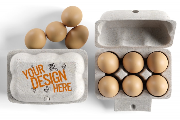 Egg Carton Mockup Free : Egg Box Mockup in Packaging ...