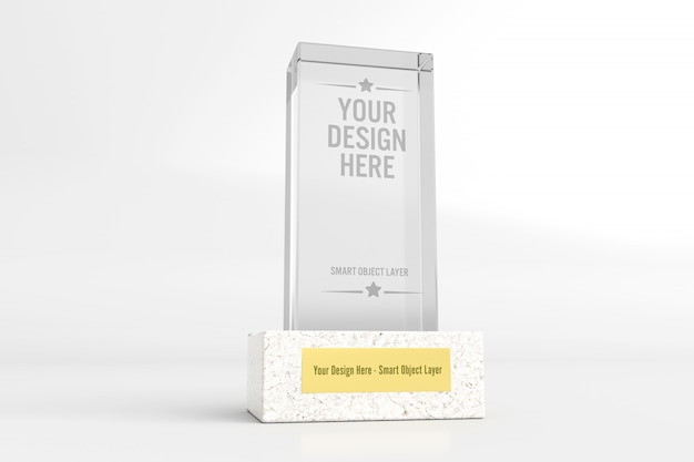 Download Premium PSD | View of a glass trophy mockup