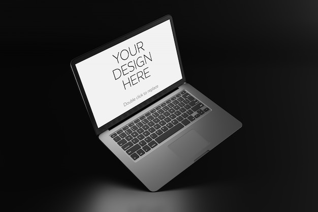 Premium PSD | View of a mockup of laptop screen