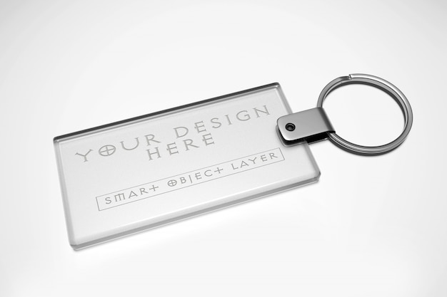 Download View of a rectangular key chain mockup | Premium PSD File