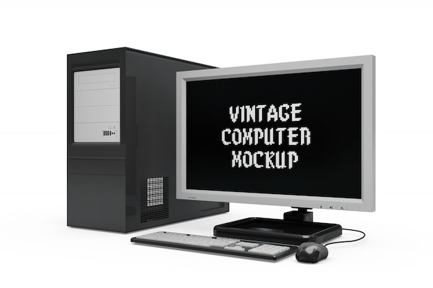 Download Free PSD | Vintage computer mock-up isolated