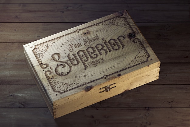 Download Free Psd Vintage Wooden Box Mockup