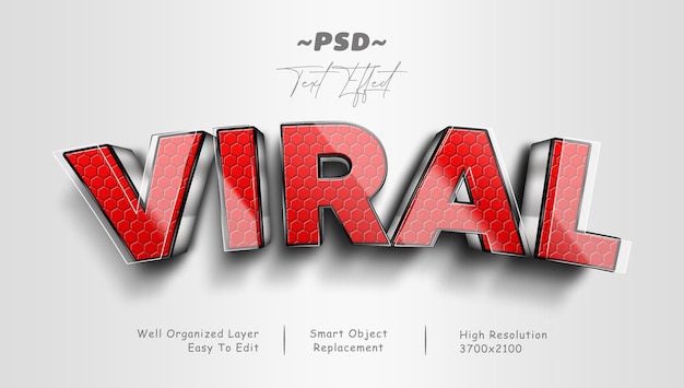 Viral 3d popup psd editable text effect Premium Psd