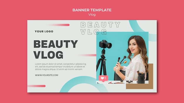 Free PSD | Vlog concept banner template