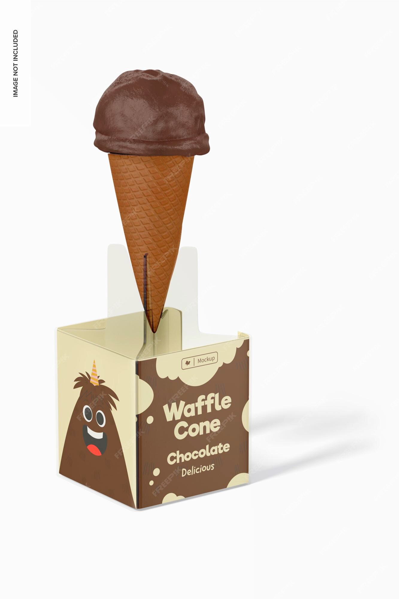 Premium PSD | Waffle cone stand mockup