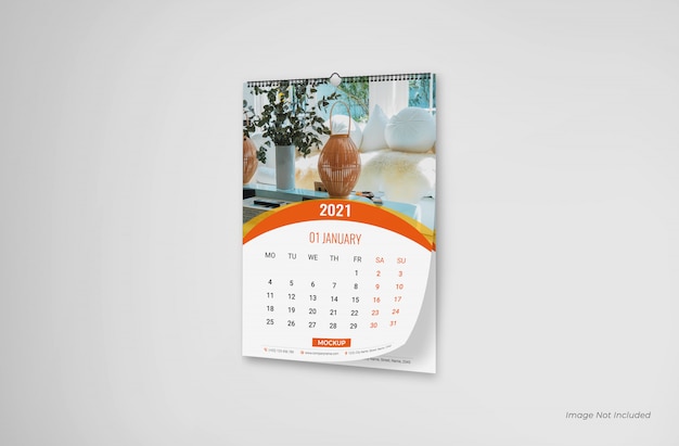 Premium Psd Wall Calendar Mockup Calendar Mockup