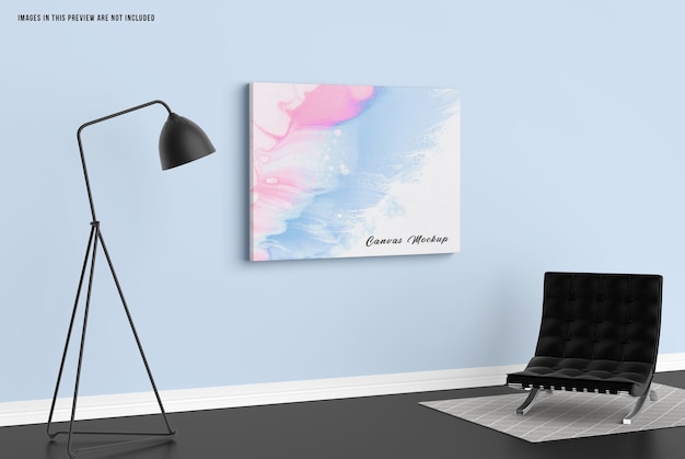 Premium PSD | Wall canvas mockup