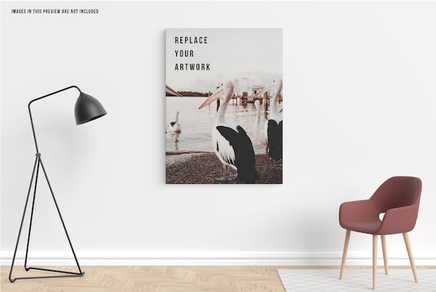 Premium PSD | Wall canvas mockup