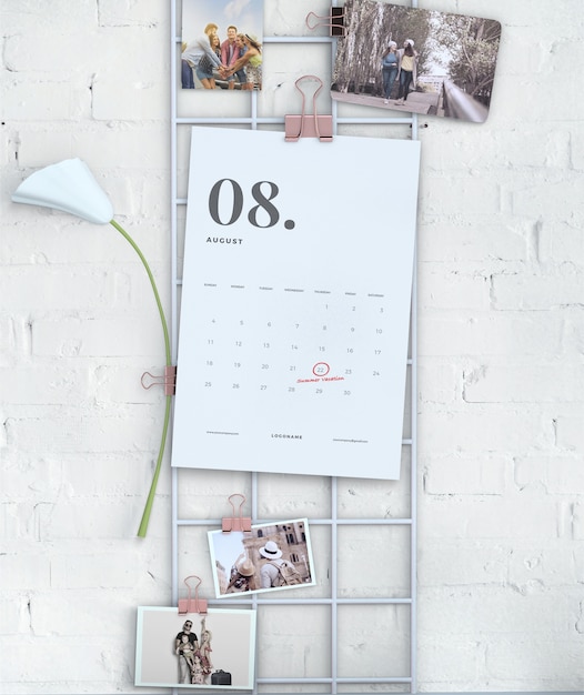Hanging calendar mockup free information