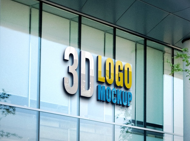 Download Wall logo mockup, free office glass wall sign logo mockup, front office glass wall logo mockup ...