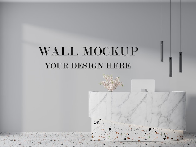 Download Premium PSD | Wall mockup for modern office reception