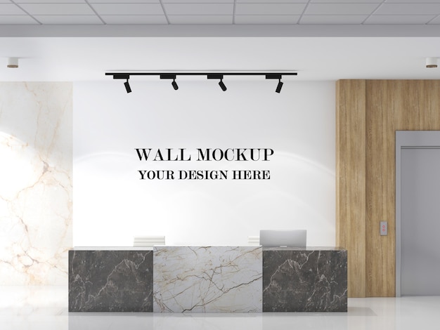 Download Premium PSD | Wall mockup in modern reception with minimalist design