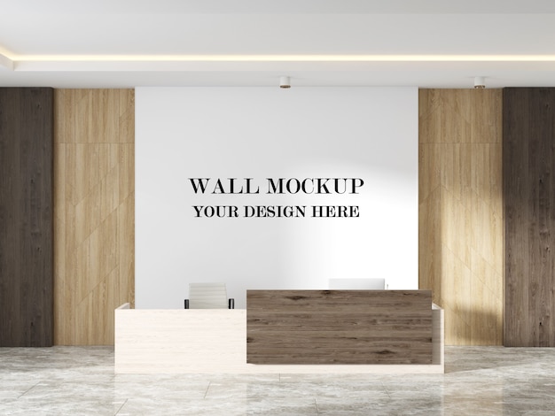 Download Premium PSD | Wall mockup in modern reception with minimalist design