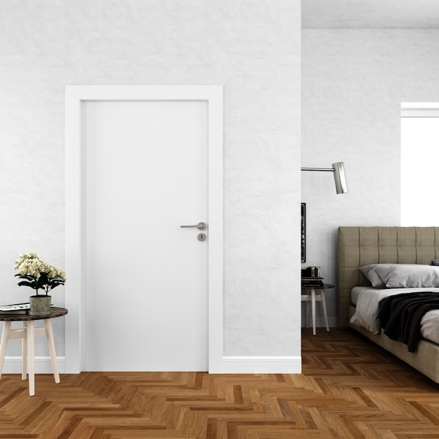 Download Free PSD | Wall with blank door mockup