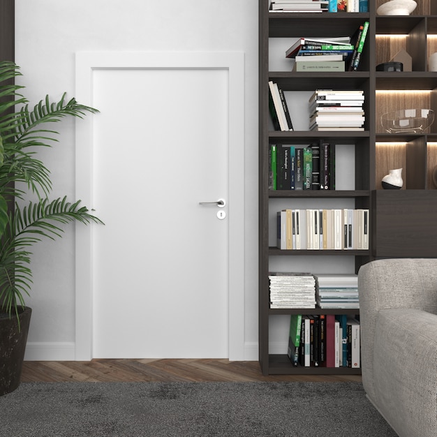Download Free PSD | Wall with blank door mockup