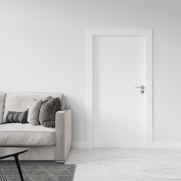 Download Free Psd Wall With Blank Door Mockup