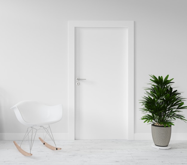 Wall with blank door mockup | Free PSD File
