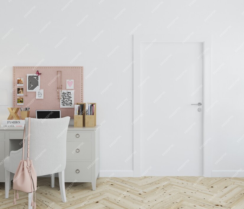 Free PSD | Wall with blank door mockup