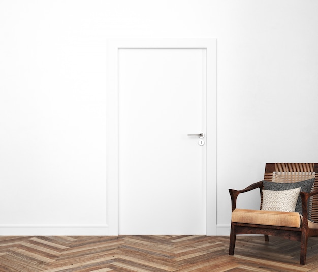 Download Free PSD | Wall with blank door mockup