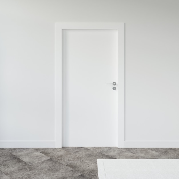 Download Wall with blank door mockup | Free PSD File