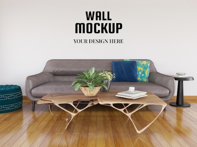 Download Premium PSD | Wallpaper mockup in the modern living room