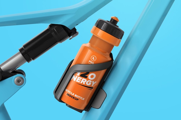 Download Premium Psd Water Bottle In Holder On Bike Frame Mockup
