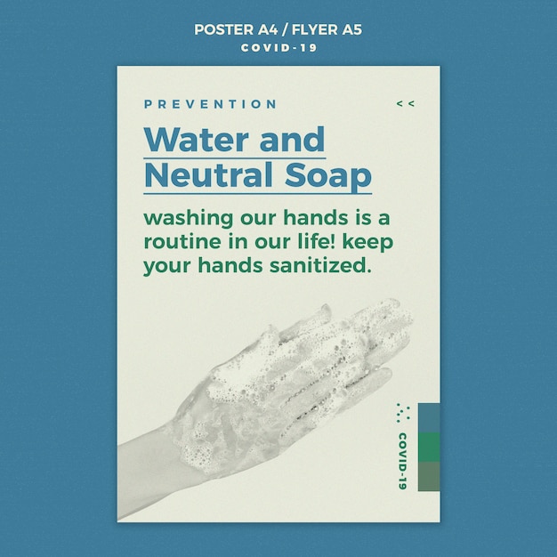 Free PSD | Water and neutral soap flyer template