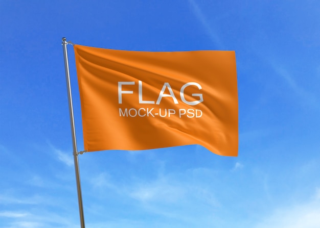 Download Waving flag mockup PSD file | Premium Download