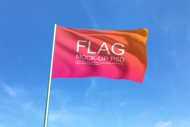 Download Premium PSD | Waving flag mockup