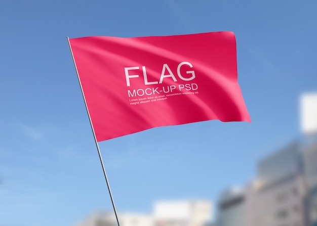 Free PSD | Waving flag mockup