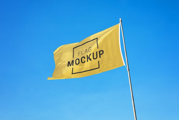 Download Waving flag template. blank flag on flagpole mockup ...