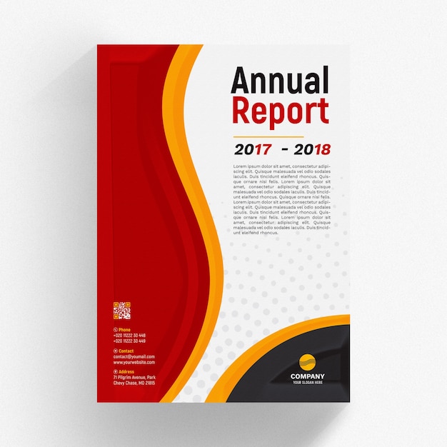 Download Premium PSD | Wavy annual report mockup with space for text