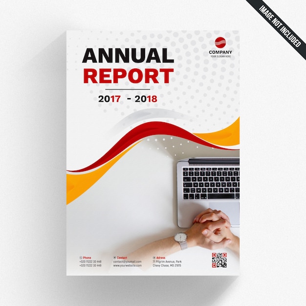 Download Premium PSD | Wavy annual report mockup