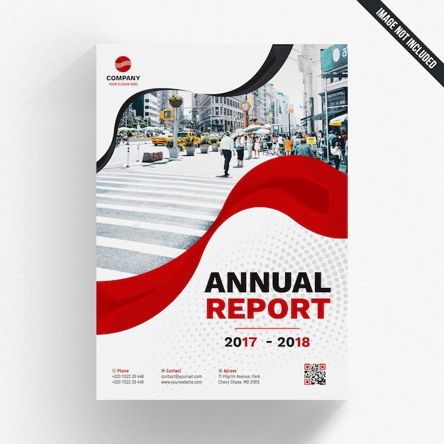 Premium PSD | Wavy annual report template