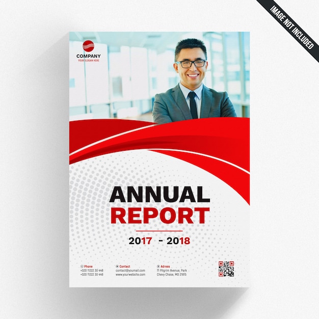 Download Wavy red annual report template | Premium PSD File